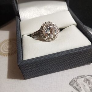 Elegant Silver Halo Ring